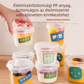 Dupla falú puding pohár fedővel, egyszer használatos műanyag pohár, PP, 201-300 ml, márka ZBER