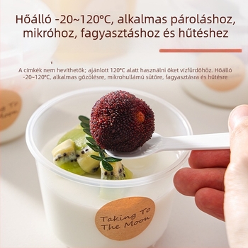 Dupla falú puding pohár fedővel, egyszer használatos műanyag pohár, PP, 201-300 ml, márka ZBER