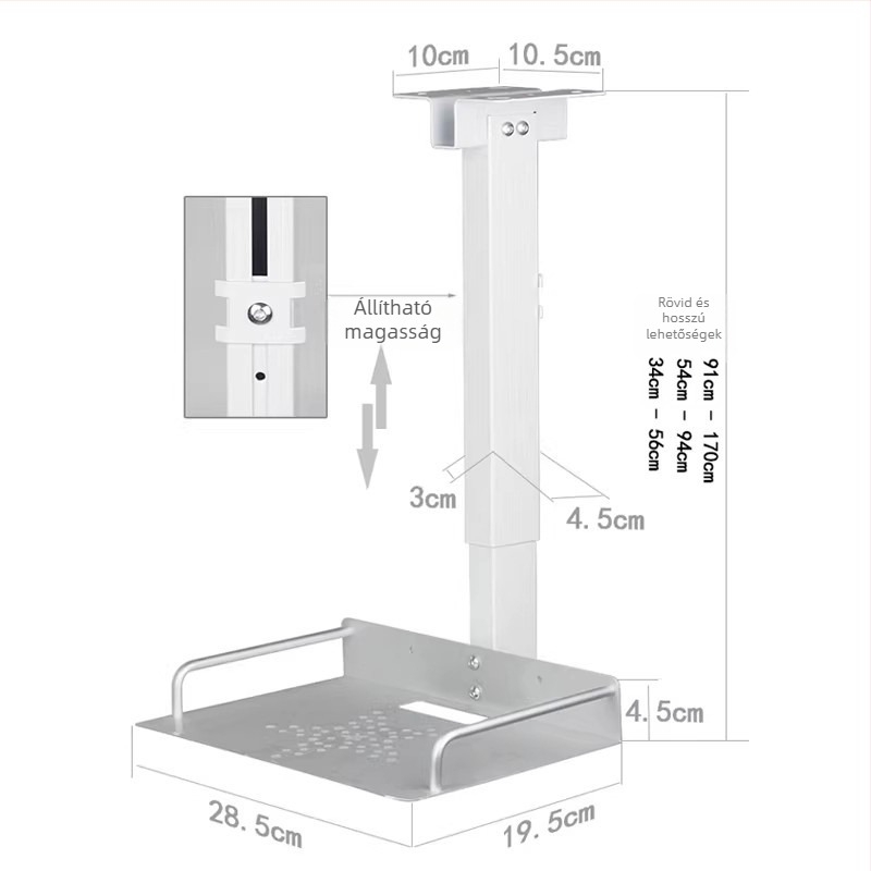 Delisain Alumínium Tray Bracket projektor-hoz és kamerafej-támogatáshoz — lyukmentes telepítés, kompatibil Huawei és Sony videó-támogatással