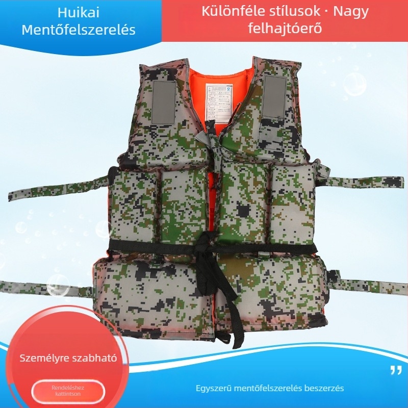Tengeri munkához mentőmellény felnőtteknek, kamuflázs kivitel, Modell HK