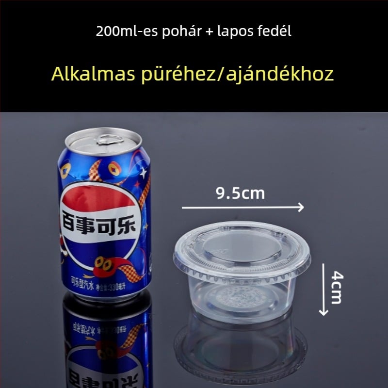 150 ml egyszer használatos puding pohár fedővel, átlátszó PP desszert pohár süteményekhez és italokhoz