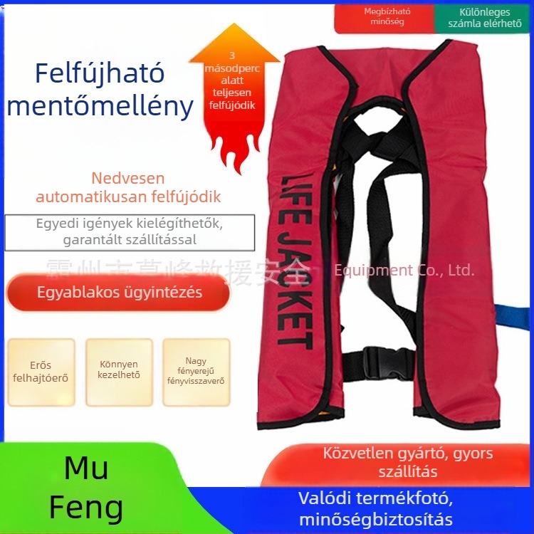 Hordozható, automata önfelfújó mentőmellény, nagy felhajtóerővel, hajókhoz
