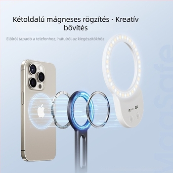 Mágneses telefon-tartó alumíniumötvözetből, univerzális, összecsukható, állvány élő közvetítéshez