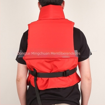 Belsővízi folyómentő mellény nagy felhajtóerővel és megerősített vastag kivitelben; márka Mingchuan Lifesaving; modell Inland Collar.