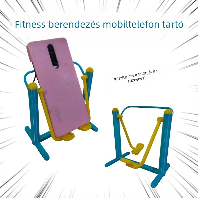 Moduláris mobiltelefon-tartó, kreatív asztali dísztárgy, műanyagból készült, szimulált fitnesz felszerelés