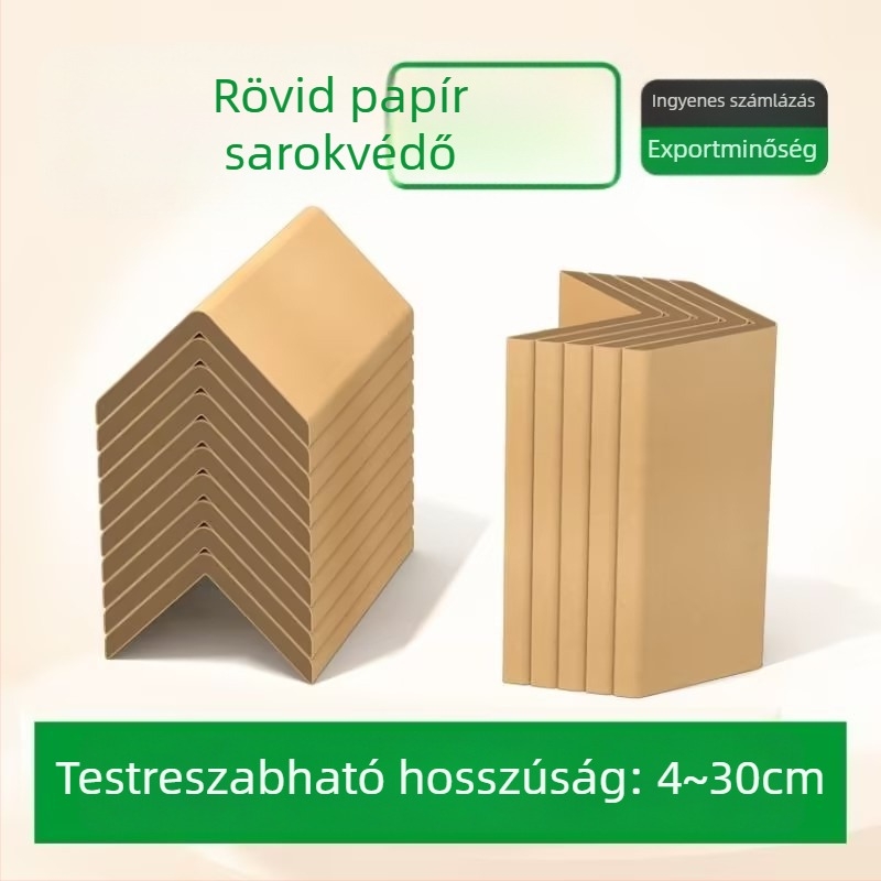 L-alakú papírsarkvédő, kraft papírból és fonalas csőpapírból, logó nyomtatva, Aojia márka
