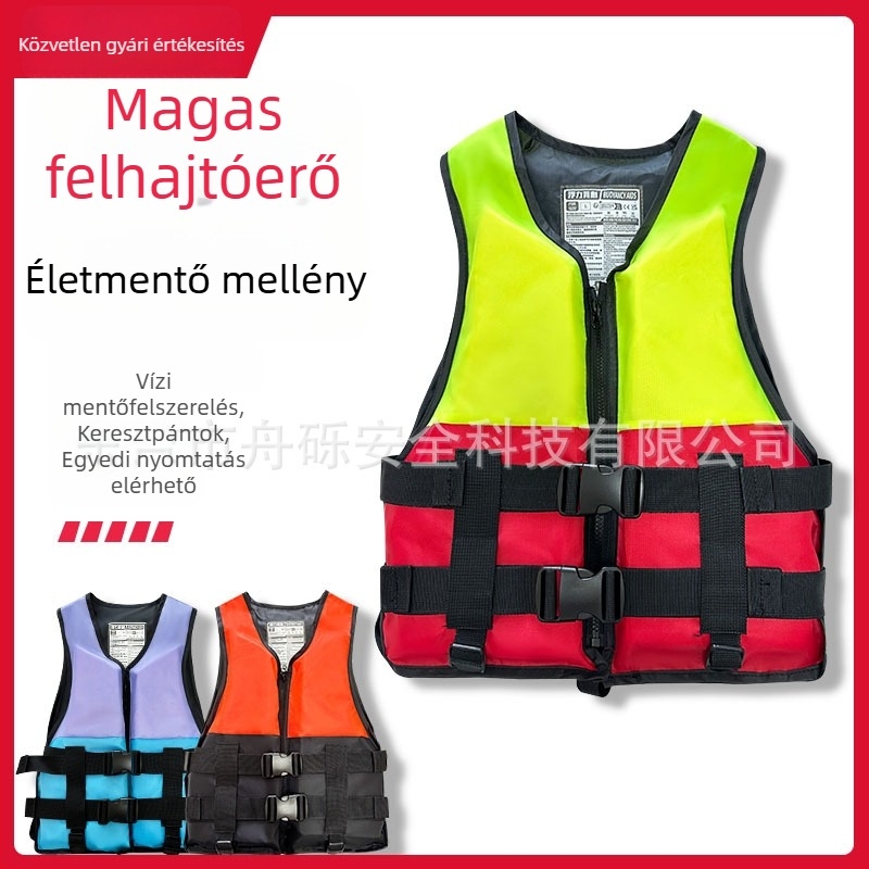 Felnőtt mentőmellény, nagy úszóerővel vízisportokra (rafting és úszás), modell Jsy, márka Other, testreszabás támogatás
