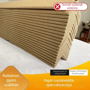 Meridians L-alakú papírtok protéctor, Kraft papír + gézcsőpapír, préselt gyártás, logó nélkül, vastagított ütközésvédő szalag