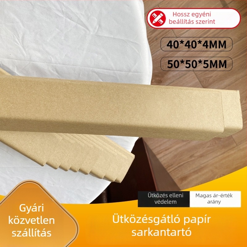 Meridians L-alakú papírtok protéctor, Kraft papír + gézcsőpapír, préselt gyártás, logó nélkül, vastagított ütközésvédő szalag