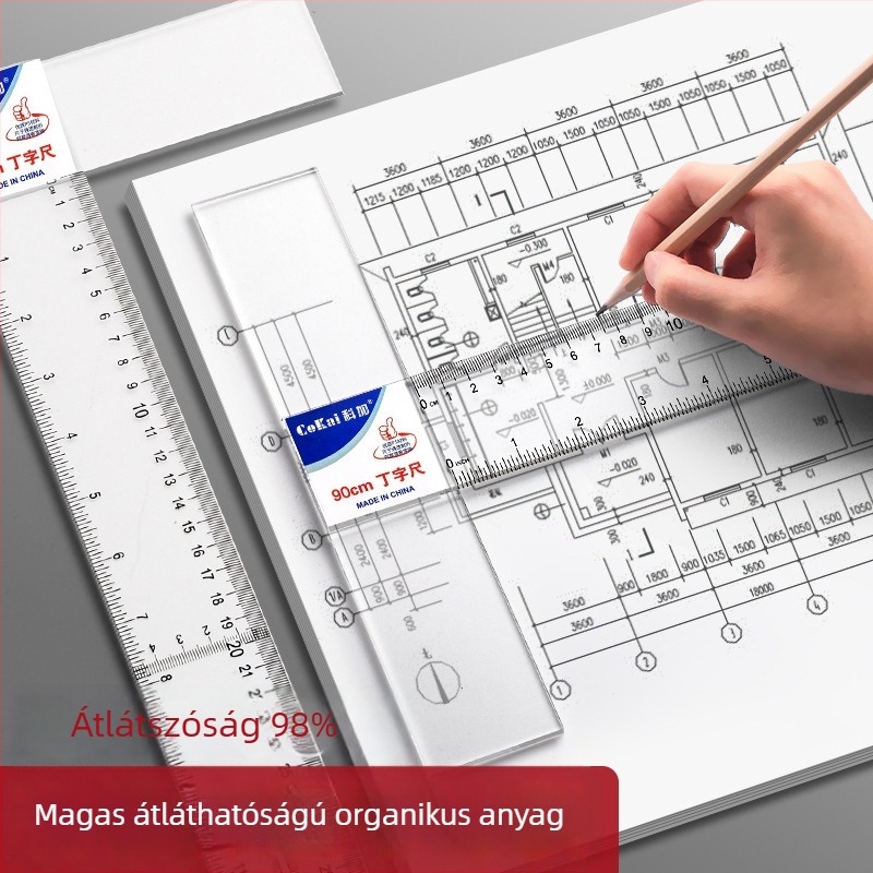 Yi Tong T-alakú vonalzó gépészeti és építész rajzhoz – T-design rajzvonalzó; márka Yi Tong; nem importált; IP engedély nélkül