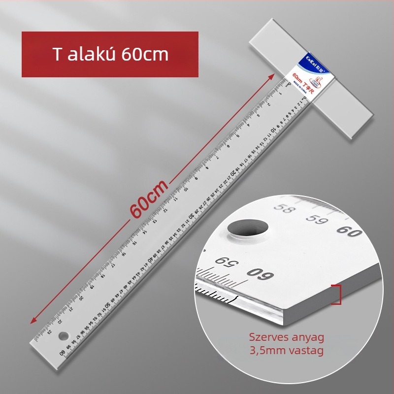 Yi Tong T-alakú vonalzó gépészeti és építész rajzhoz – T-design rajzvonalzó; márka Yi Tong; nem importált; IP engedély nélkül