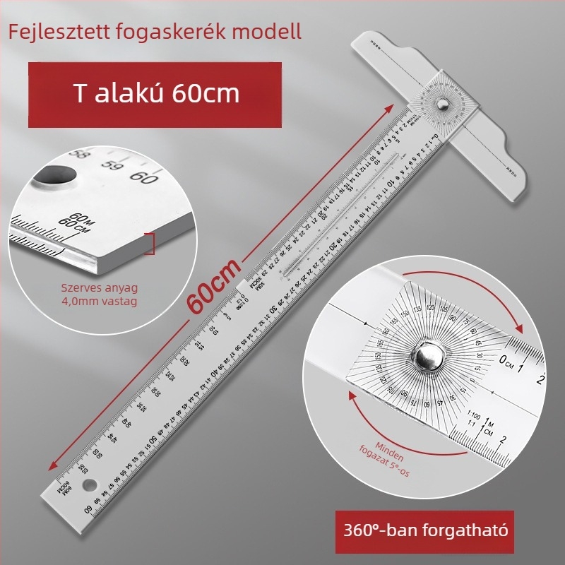 Yi Tong T-alakú vonalzó gépészeti és építész rajzhoz – T-design rajzvonalzó; márka Yi Tong; nem importált; IP engedély nélkül