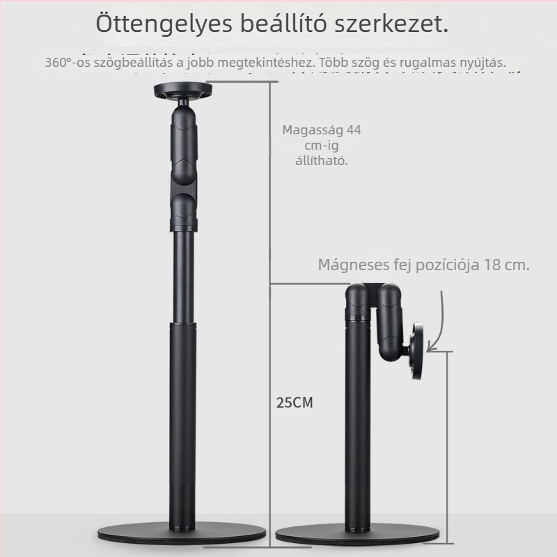 Öt-tengelyes MagSafe mágneses állvány telefonokhoz és tabletekhez, 6 fokos forgás, stabil asztali rögzítés, hordozható állítható tartó