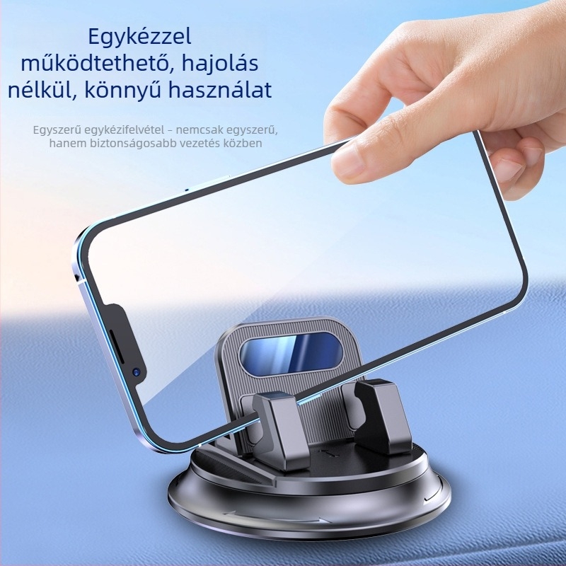 Autótelefon-tartó – forgatható, ABS anyagú, rezgéscsillapító, univerzális a műszerfalon