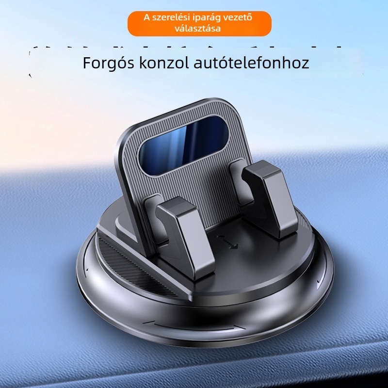 Autótelefon-tartó – forgatható, ABS anyagú, rezgéscsillapító, univerzális a műszerfalon