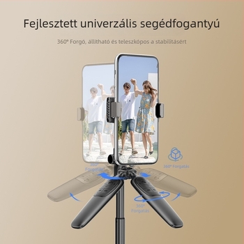 A65 mobiltelefonos selfie pálca – állítható tripod, stabilizátor, távirányító, Bluetooth – alumínium ABS
