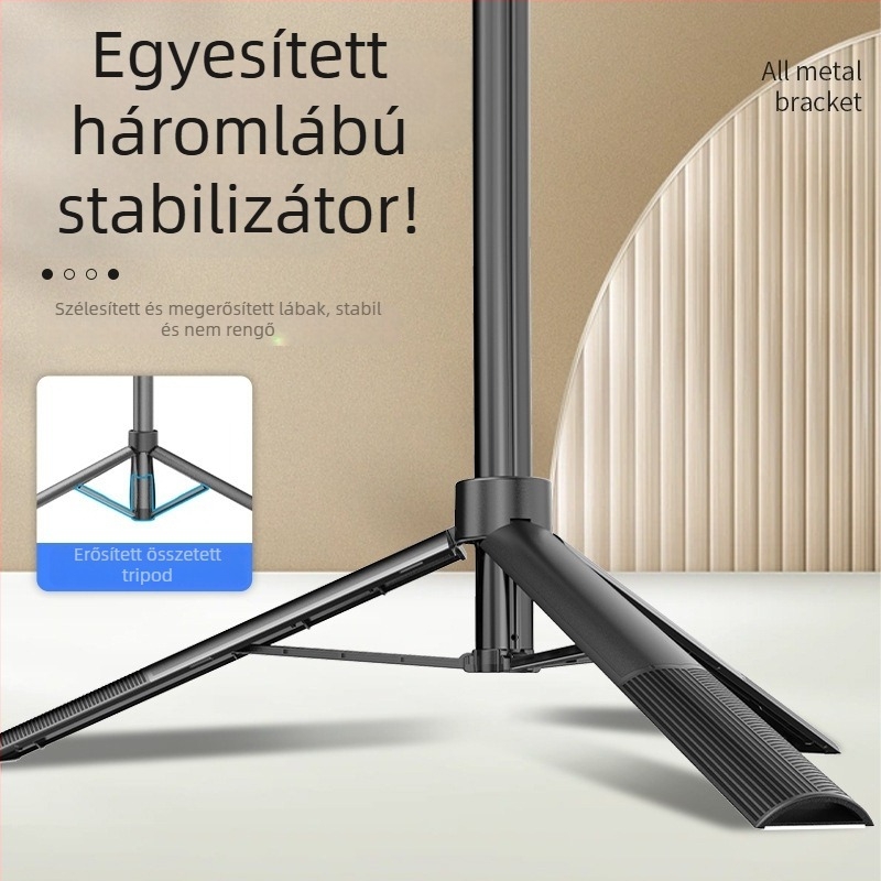 A65 mobiltelefonos selfie pálca – állítható tripod, stabilizátor, távirányító, Bluetooth – alumínium ABS