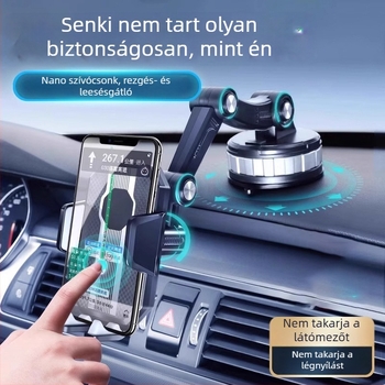 Autótelefon-tartó vákuumcsészével – műszerfalra, univerzális navigációhoz