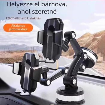 Autótelefon-tartó vákuumcsészével – műszerfalra, univerzális navigációhoz