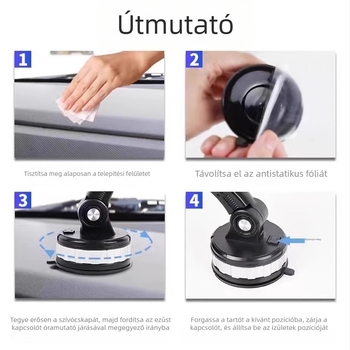 Autótelefon-tartó vákuumcsészével – műszerfalra, univerzális navigációhoz