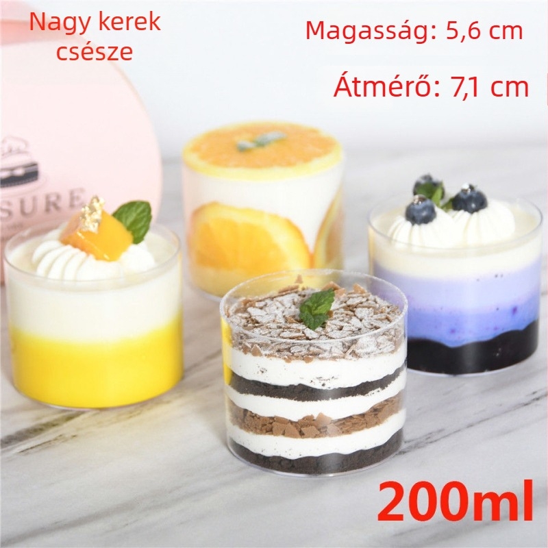 Egyszer használatos PS műanyag mousse pohár, offset nyomtatással, testreszabható, fedél nélkül, modell 2016