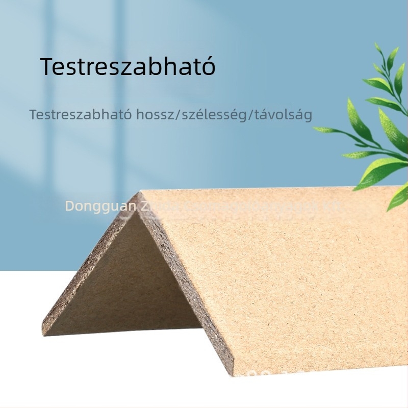 L-típusú papír sarokvédő, anyag: kraftpapír, gyártási folyamat: extrudálás, márka Zhida, nyomtatott logó