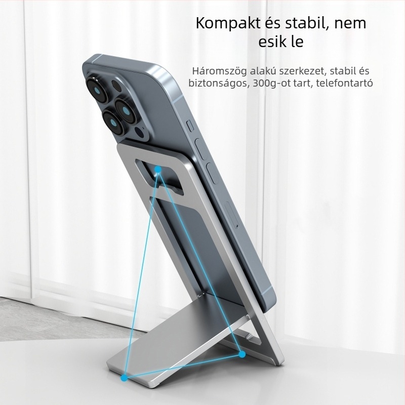 Hordozható telefonállvány alumínium ötvözetből, kártyatartóval, összecsukható asztali állvány sorozatok nézéséhez
