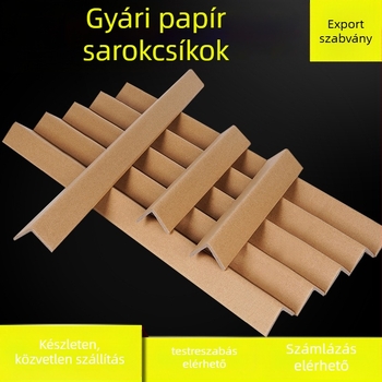 Kraftpapír sarokvédő, L- és U-alakú, csomagoláshoz és ütközés elleni védelemhez, logóval ellátva