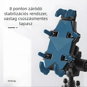 Légzsákos telefontartó motorkerékpárokhoz/EV-hez, vezeték nélküli töltés, navigáció rezgéscsillapítással, cyberpunk stílus