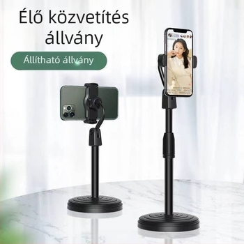 Asztali telefon-tartó korongos felső tartóval, műanyag, Star Whit, asztali rögzítés, testreszabható