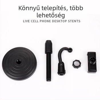 Asztali telefon-tartó korongos felső tartóval, műanyag, Star Whit, asztali rögzítés, testreszabható