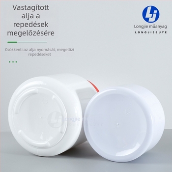 Műanyag tartály széles nyílással háziállatok tejpor és fehérje por tárolására, 500 ml vagy 1000 ml kapacitás, fedéllel.