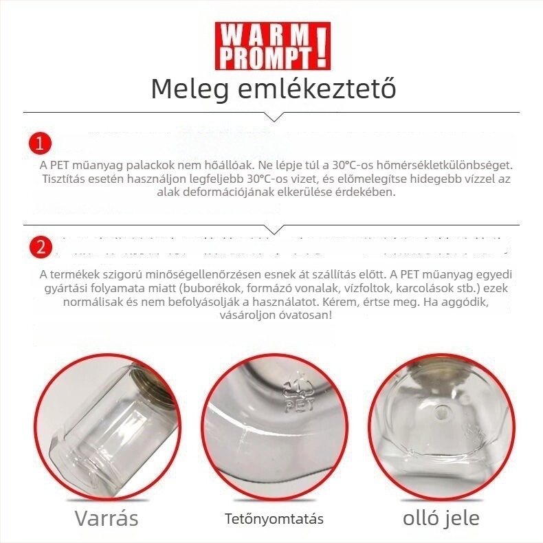 Műanyag palack (kerek alakú, 800–1000 ml, kínai stílus)