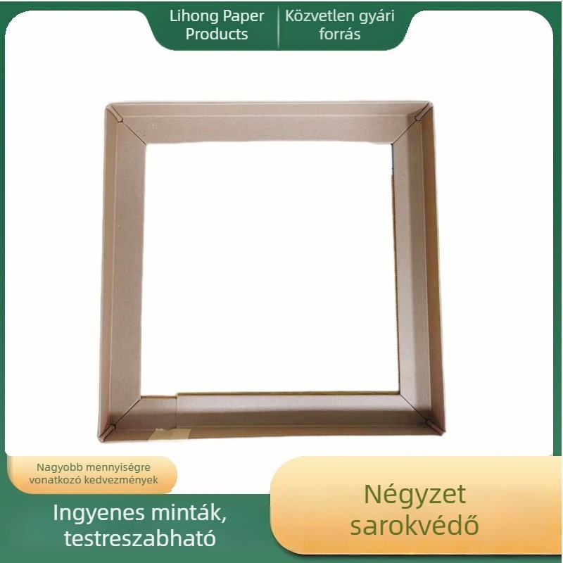 Karton sarokvédők, hajtogathatók, ütközés elleni, négyzetes élvédő csíkok, Kraft papírból készült keret