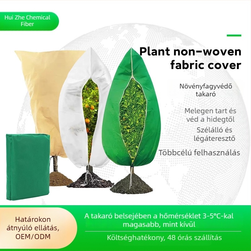 Őszi–téli növények fagyvédő borítója, nemszövött anyagból, rovarok elleni védelemmel, virágok és cserepes növények számára, kerthez