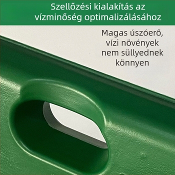 Úszó ágy vízi ültetéshez, négyzet alakú, PE anyagból, zöldségek termesztésére.