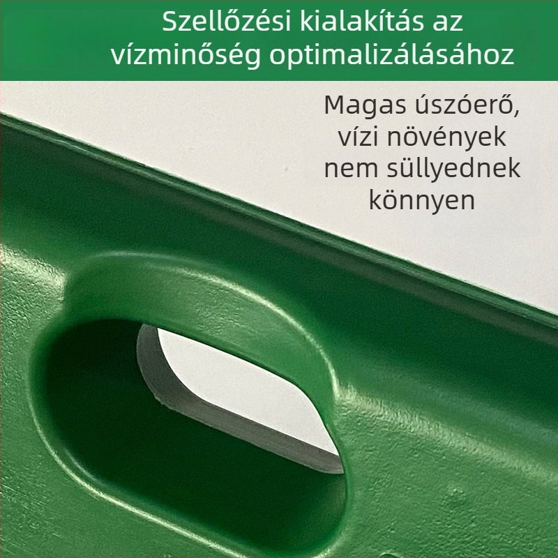 Úszó ágy vízi ültetéshez, négyzet alakú, PE anyagból, zöldségek termesztésére.