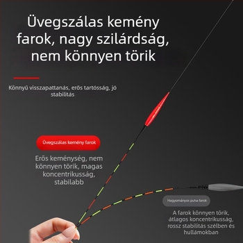 70 cm fénylő elektronikus úszó kemény farokkal nagy halakhoz — magas érzékenység, nappali és éjszakai használat
