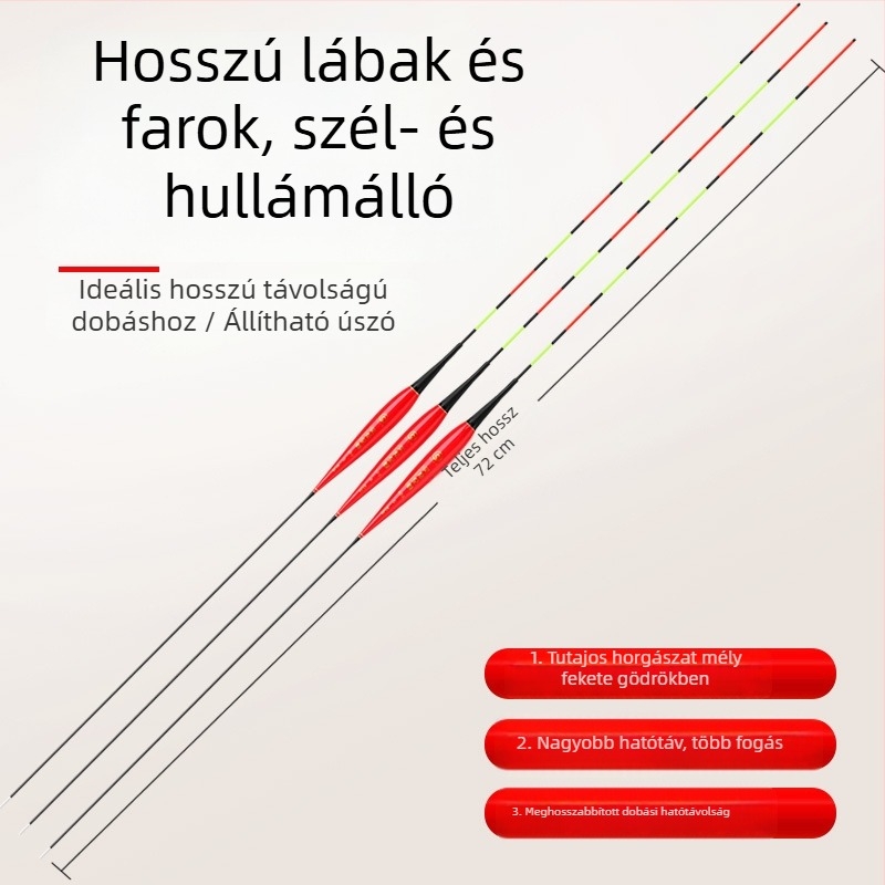 70 cm fénylő elektronikus úszó kemény farokkal nagy halakhoz — magas érzékenység, nappali és éjszakai használat