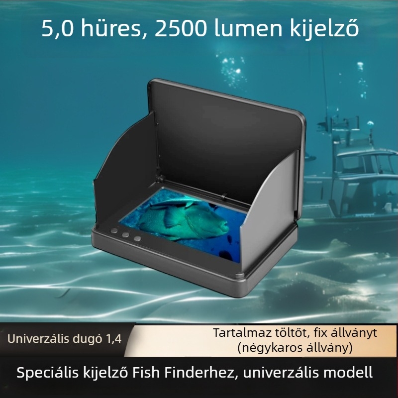 Vizuális horgony-kijelzővel rendelkező halászati sonár (Újratölthető, mélység 0,6–30 m, Fisherman)