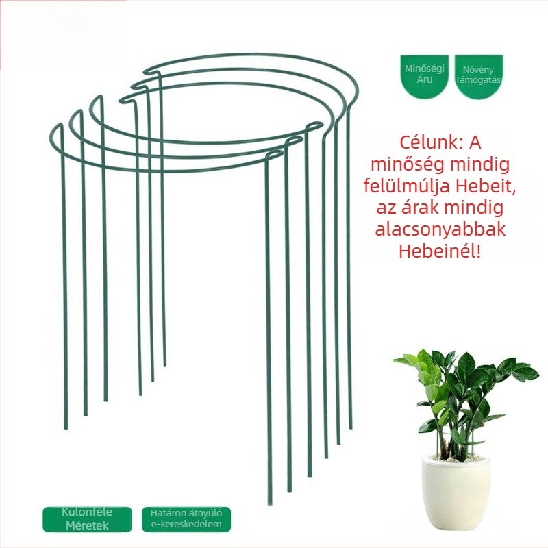 Gui yu Félköríves műanyag bevonatú növénytámasz gyűrű, virágtartó állvány kerthez