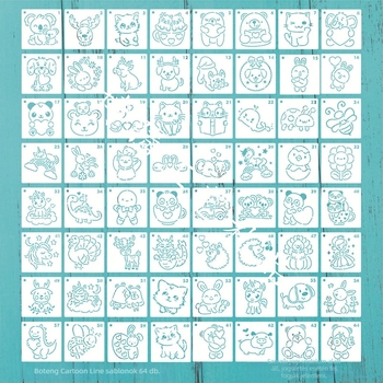 Boten műanyag festő sablon – DIY graffiti, üreges vonal mintázat, karikatúra sablon