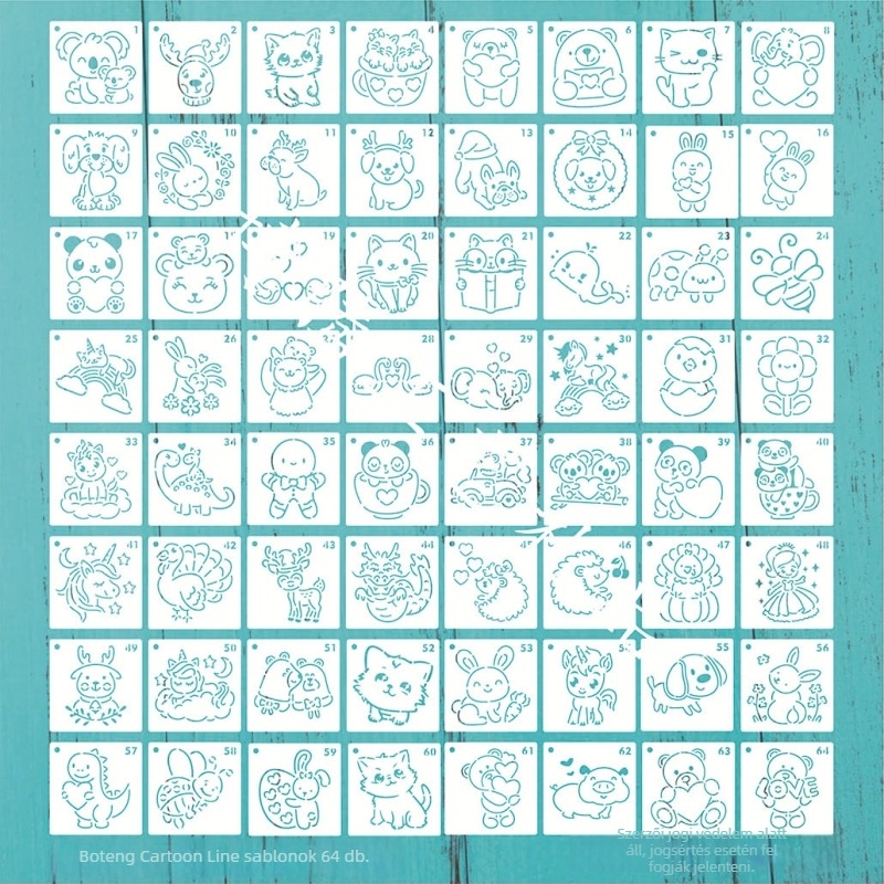 Boten műanyag festő sablon – DIY graffiti, üreges vonal mintázat, karikatúra sablon