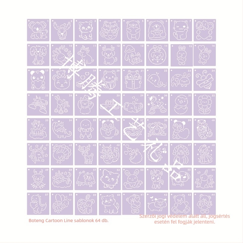 Boten műanyag festő sablon – DIY graffiti, üreges vonal mintázat, karikatúra sablon