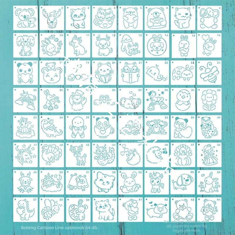 Boten műanyag festő sablon – DIY graffiti, üreges vonal mintázat, karikatúra sablon