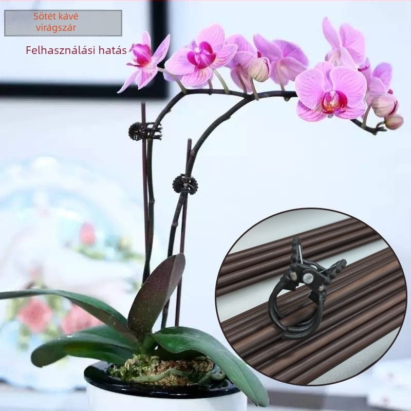 2,5 mm-es műanyag bevonatú vasból készült növény-támasz klipszekkel, orchideák, begóniák és paradicsomok számára