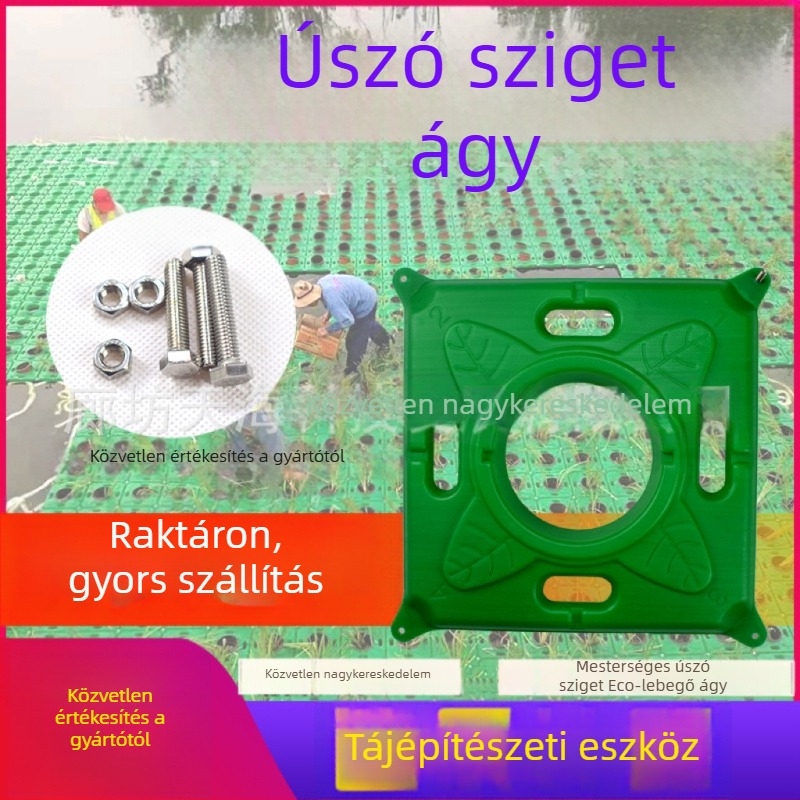 Ökológiai úszó sziget biológiai ággyal a vízi növények ültetésére és a vízfelszín zöldítésére