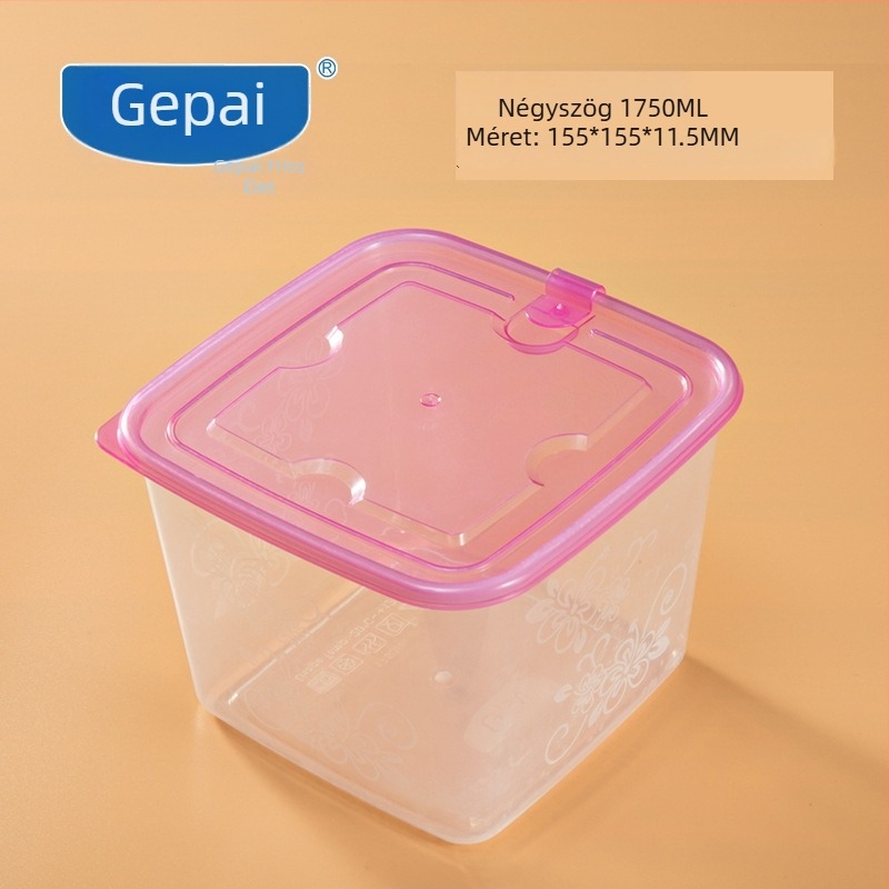Gepai Élelmiszer-minőségű műanyag hűtőszekrényes tároló fedővel, kerek, 301–500 ml, frissesség megőrzése, mikrohullámú sütőben használható