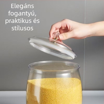 Rizstároló doboz PET műanyagból, zárható, rovarbiztos, Thousand Grass márka