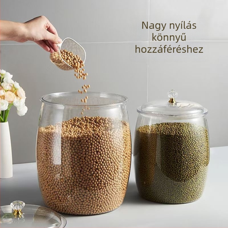 Rizstároló doboz PET műanyagból, zárható, rovarbiztos, Thousand Grass márka